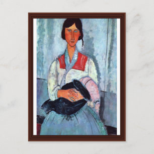 zigeunervrouw met kind door modigliani medeo briefkaart