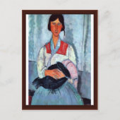 zigeunervrouw met kind door modigliani medeo briefkaart (Voorkant)