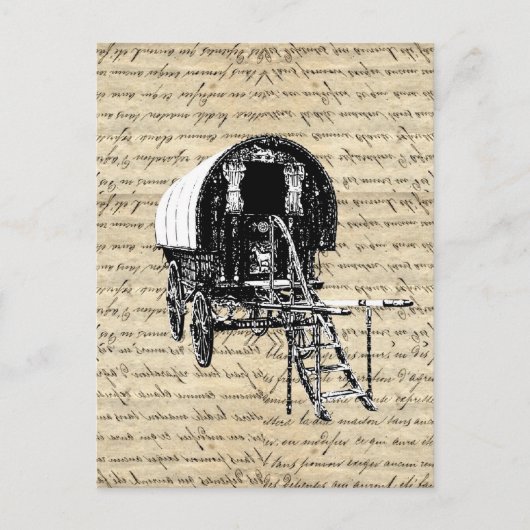  zigeunerwagen briefkaart (Voorkant)