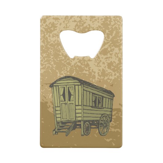 Zigeunerwagen Creditkaart Flessenopener (Achterkant)