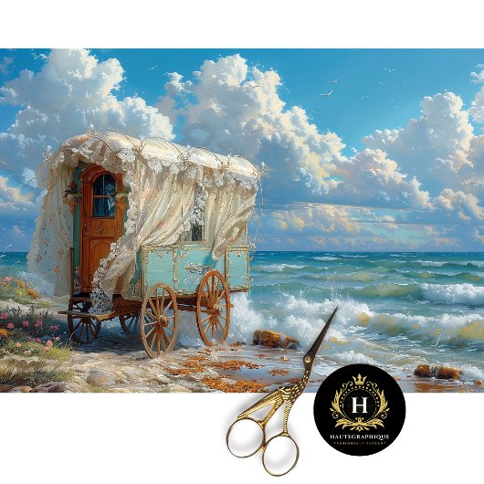 Zigeunerwagen Decoupage Tissuepapier