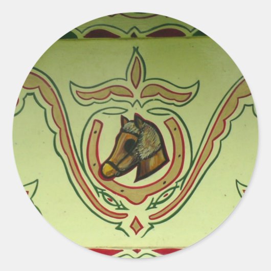 Zigeunerwagen detail ronde sticker (Voorkant)