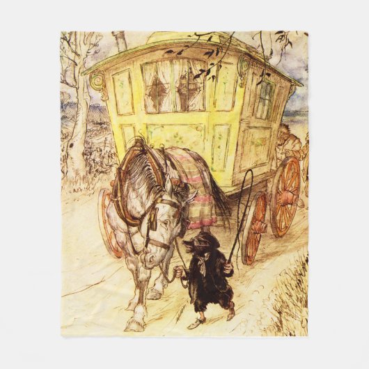 Zigeunerwagen – Gouden middag door Arthur Rackham Fleece Deken (Voorkant)
