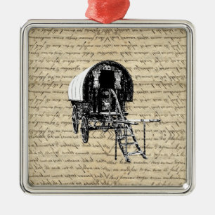  zigeunerwagen metalen ornament