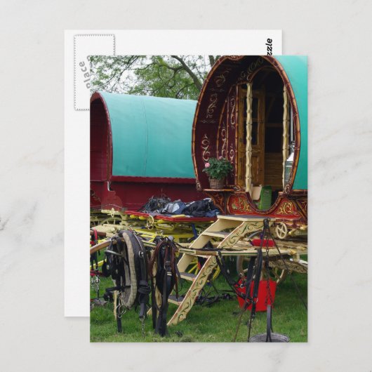 zigeunerwagens briefkaart (Voorkant / Achterkant)