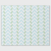 Ziggy Chevron in Green and Aqua Cadeaupapier (Vlak)