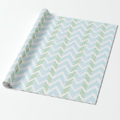 Ziggy Chevron in Green and Aqua Cadeaupapier (Uitgerold)