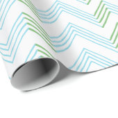 Ziggy Chevron in Green and Aqua Cadeaupapier (Rol Hoek)
