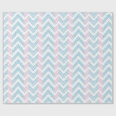 Ziggy Chevron in Roze en Aqua Cadeaupapier (Vlak)