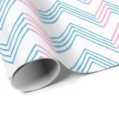 Ziggy Chevron in Roze en Aqua Cadeaupapier (Rol Hoek)