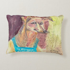 Ziggy: de hond in overall Waterverf Accent Kussen