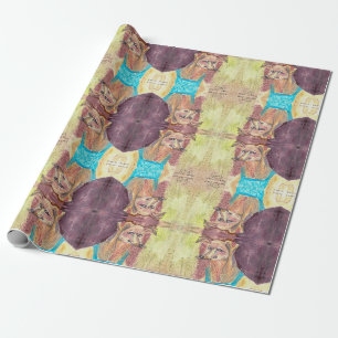 Ziggy: de hond in overall Waterverf Cadeaupapier