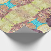 Ziggy: de hond in overall Waterverf Cadeaupapier (Hoek)