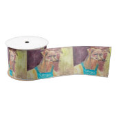 Ziggy: de hond in overall Waterverf Satijnen Lint (Spoel)