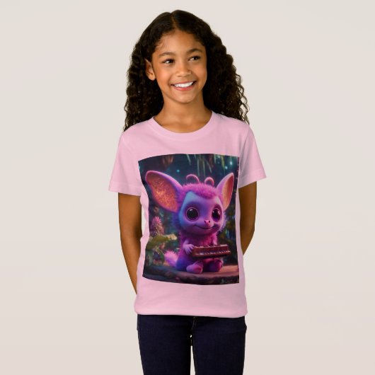 Ziggy de Synth-Swinging Space Bat T-shirt (Voorkant volledig)