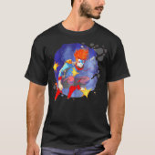Ziggy Floats in Stardust Music geïnspireerde Space T-shirt (Voorkant)
