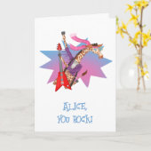 Ziggy Giraffe "You Rock"-verjaardagskaart Kaart (Gele Bloem)