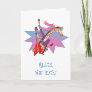 Ziggy Giraffe "You Rock"-verjaardagskaart Kaart