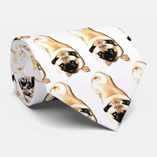 Ziggy Pug Stropdas! Stropdas (Opgerold)