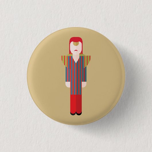 Ziggy – Retro Glam Rock Button (Voorkant)