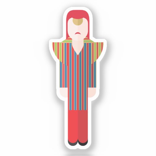 Ziggy – Retro Glam Rock Sticker (Voorkant)