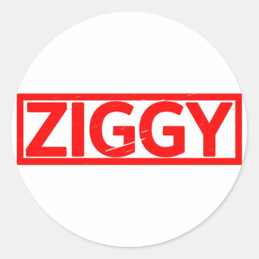 Ziggy Stamp Ronde Sticker (Voorkant)