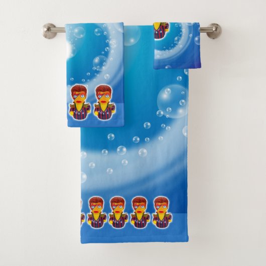 ZIGGY STARDUCK RUBBER DUCK Bath Towels Bad Handdoek (Insitu)