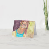"Ziggy The Dog in Overalls" Waterverf Opmerking Ka Bedankkaart (Voorkant)