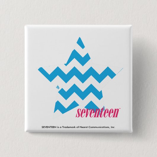 ZigZag Aqua 2 Vierkante Button 5,1 Cm (Voorkant)