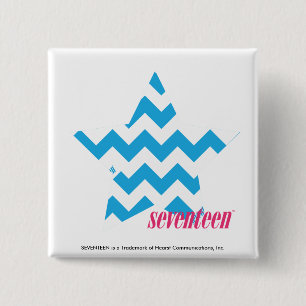 ZigZag Aqua 2 Vierkante Button 5,1 Cm