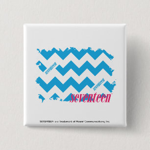 ZigZag Aqua 3 Vierkante Button 5,1 Cm