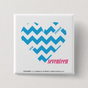 ZigZag Aqua 4 Vierkante Button 5,1 Cm