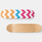 ZigZag Aqua-Oranje-Magenta Persoonlijk Skateboard (Horizontaal)