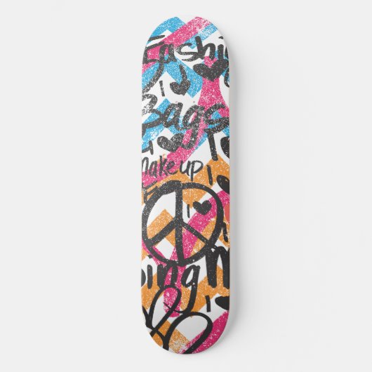 ZigZag Aqua-Oranje Skateboard (Voorkant)