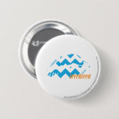 ZigZag Aqua Ronde Button 5,7 Cm (Voorkant /achterkant)