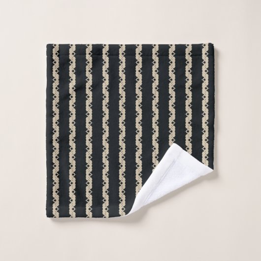 ZigZag Black Cream Sierkussen Bad Handdoek (Wasdoekje)