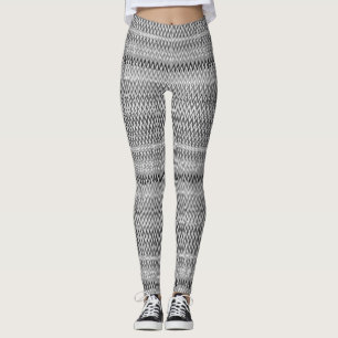 Zigzag Black en White Pattern Leggings