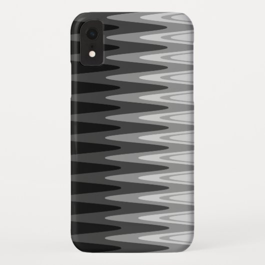 Zigzag Black White Grey Pattern Case-Mate iPhone Case (Achterkant)