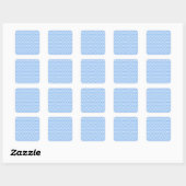 Zigzag Blauw Chevron Patroon Vierkante Sticker (Vel)