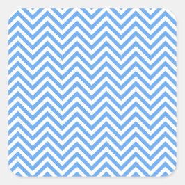 Zigzag Blauw Chevron Patroon Vierkante Sticker
