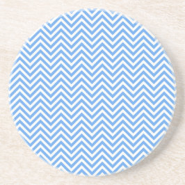 Zigzag Blauw Chevron Patroon Zandsteen Onderzetter