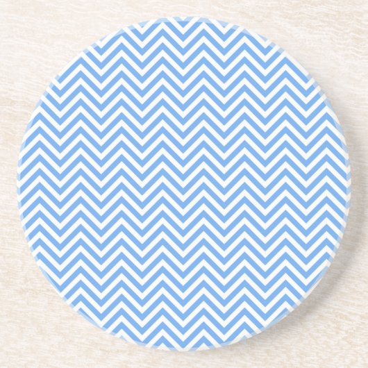 Zigzag Blauw Chevron Patroon Zandsteen Onderzetter (Voorkant)