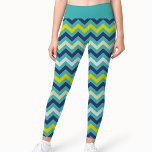 Zigzag Blauw Groen Geel Chevron Patroon  Leggings<br><div class="desc">Zigzag Blauw Groen Geel Chevron Patroon Leggings. Deze elegante leggings hebben een prachtig blauw groen geel Chevron-patroon. Deze leggings zijn ontworpen om een statement te maken met hun boeiende chevron-patroon, met levendige tinten blauw groen geel. Deze chevron print design Blauw Groen Geel motief elegante leggings zijn de perfecte manier om...</div>