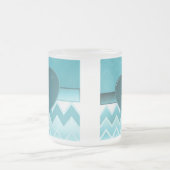 Zigzag-Blauwgroen hart Matglas Koffiemok (Center)