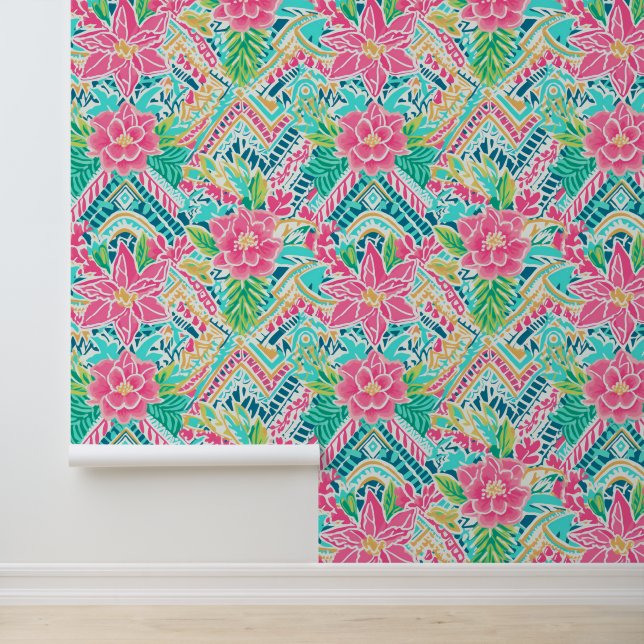 Zigzag Bloom Behang (Applicatie)