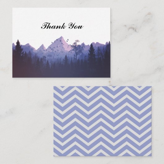 Zigzag Blue Mountain Dank u kaarten Notitiekaartje (Voorkant / Achterkant)