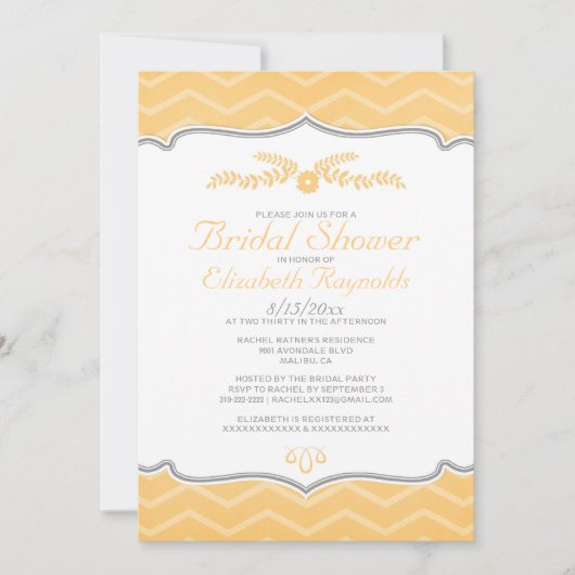 Zigzag Bridal Shower Invitations Kaart (Voorkant)
