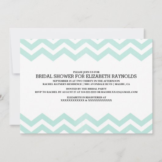 Zigzag Bridal Shower Invitations Kaart (Voorkant)