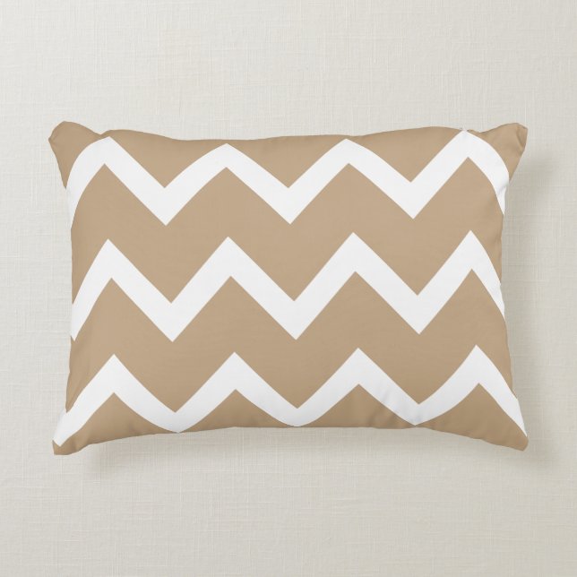 Zigzag Chevron Accent Pillow - Almond Kussen (Voorkant)