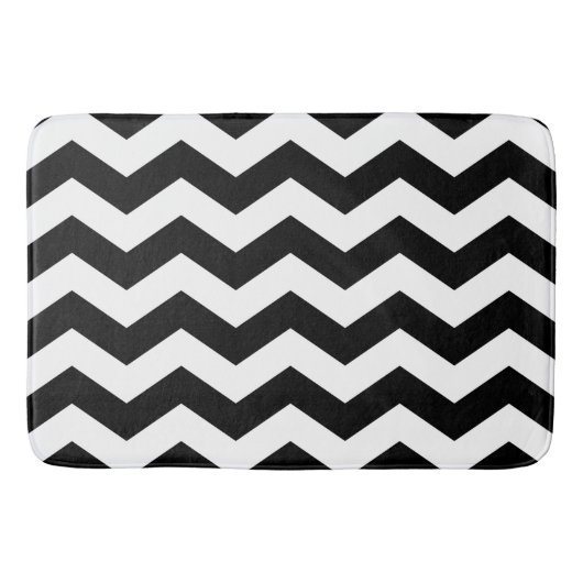 Zigzag Chevron Black en White Badmat (Voorkant)